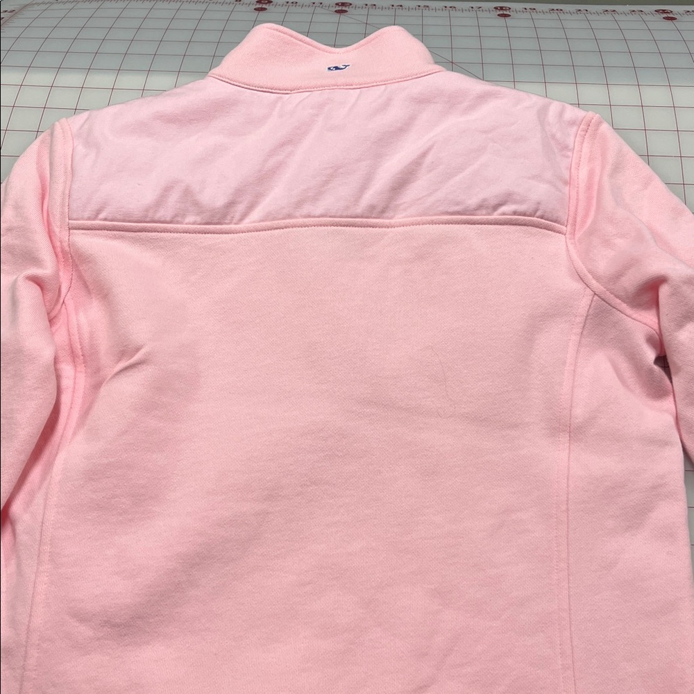Vineyard Vines Casual Preppy Pink Quarter Zip Cotton Pop Up Collar Sweatshirt M - Picture 6 of 16
